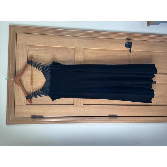 Vintage Molly Malloy Evening Black Velvet Strappy Maxi Cocktail Dress Size 14​ - Picture 9 of 9